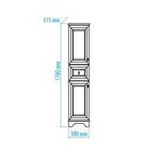 Лувр - 35 Пенал с 1 ящ. серый прав. О