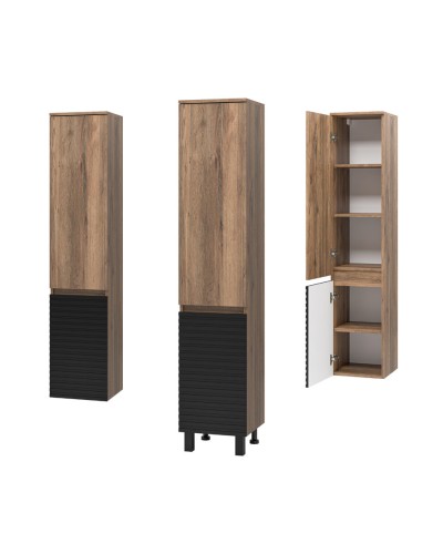 DAKOTA - 35 Пенал подвес/напол. левый (ДСП (Дуб Гал. Черный кварц)