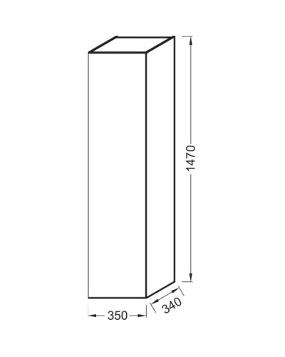 Подвесная колонна с реверсивной дверцей черное дерево Jacob Delafon Soprano EB984-E15