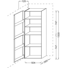 Подвесная колонна левосторонняя белый глянец Jacob Delafon Replay EB1074G-G1C