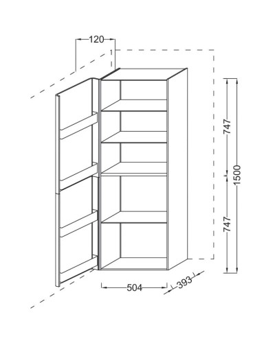 Подвесная колонна левосторонняя малиновый глянец Jacob Delafon Replay EB1074G-R3