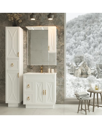 Амбра - 35 Пенал правый белый