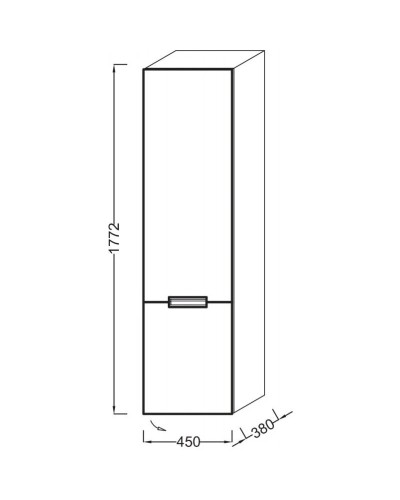 Подвесная колонна правосторонняя серый антрацит глянец Jacob Delafon Reve EB1141D-442