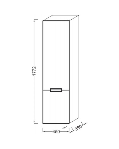 Подвесная колонна левосторонняя серый антрацит глянец Jacob Delafon Reve EB1141G-442
