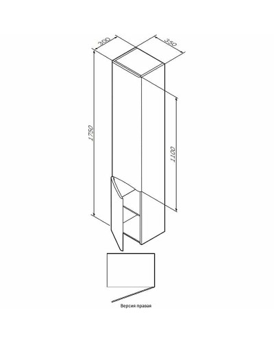 Шкаф пенал AM.PM Like 35 R M80CHR0356WG подвесной Белый