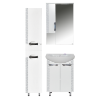 Престиж - 35 Пенал левый белый серебряная патина