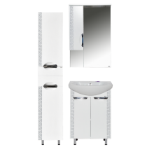 Престиж - 35 Пенал левый белый серебряная патина