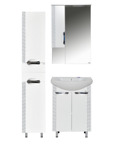 Престиж - 35 Пенал левый белый серебряная патина