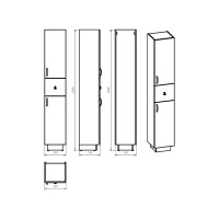Амбра - 35 Пенал правый черный матовый