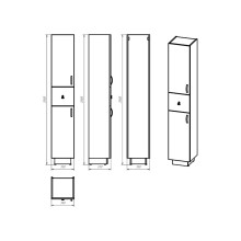 Амбра - 35 Пенал левый черный матовый