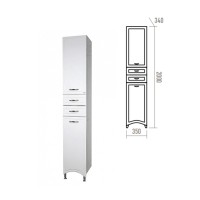 Дрея - 35 Пенал 2 ящ./ Б/К белая эмаль лев.