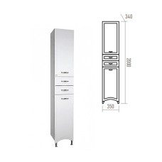 Дрея - 35 Пенал 2 ящ./ Б/К белая эмаль прав.