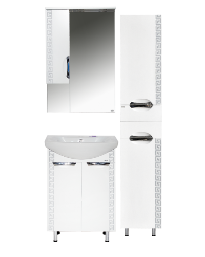 Престиж - 35 Пенал правый белый серебряная патина