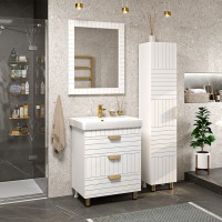 GLOSTER - 35 Пенал напольный левый, белый