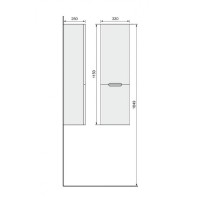 Шкаф пенал Jorno Moduo Slim 33 R Mod.04.115/P/W подвесной Белый глянец