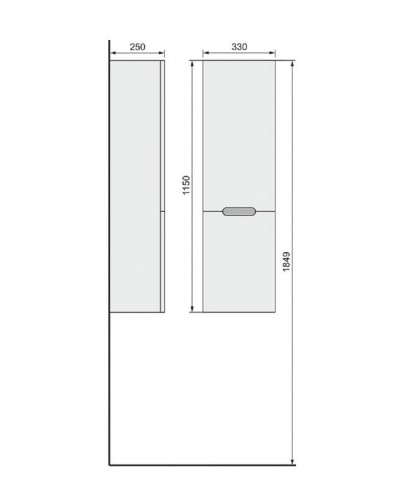 Шкаф пенал Jorno Moduo Slim 33 R Mod.04.115/P/W подвесной Белый глянец