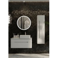 Шкаф пенал Jorno Shine 33 R Shi.04.125/P/W подвесной Белый глянец