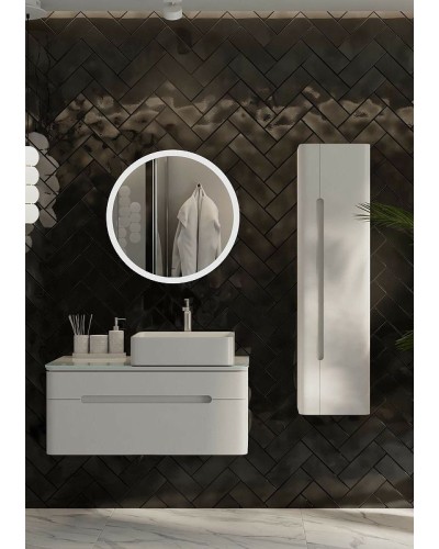 Шкаф пенал Jorno Shine 33 R Shi.04.125/P/W подвесной Белый глянец