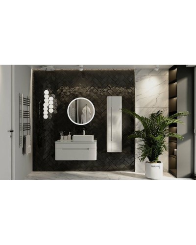 Шкаф пенал Jorno Shine 33 R Shi.04.125/P/W подвесной Белый глянец