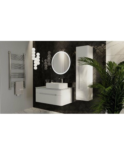 Шкаф пенал Jorno Shine 33 R Shi.04.125/P/W подвесной Белый глянец