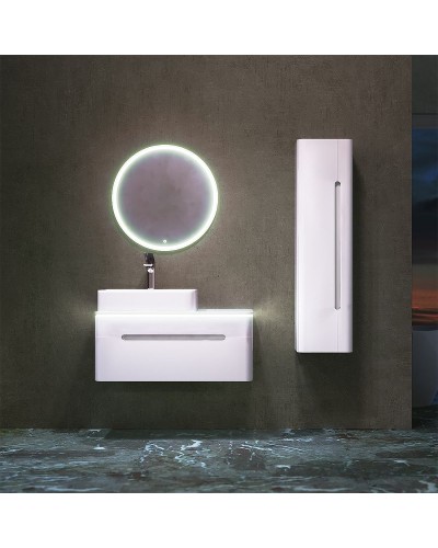 Шкаф пенал Jorno Shine 33 R Shi.04.125/P/W подвесной Белый глянец