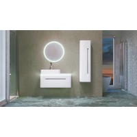 Шкаф пенал Jorno Shine 33 R Shi.04.125/P/W подвесной Белый глянец