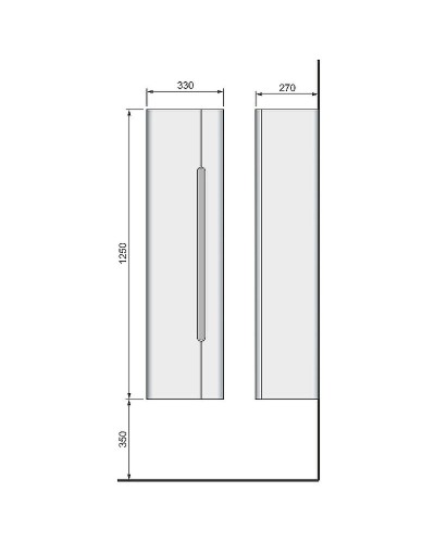 Шкаф пенал Jorno Shine 33 R Shi.04.125/P/W подвесной Белый глянец