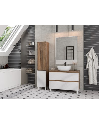 DAKOTA - 35 Пенал подвес/напол. левый (ДСП (Дуб Гал. Белый)