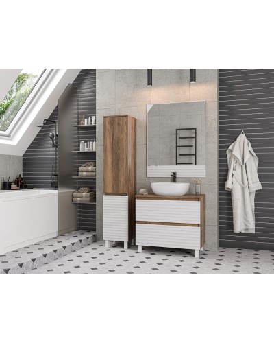 DAKOTA - 35 Пенал подвес/напол. левый (ДСП (Дуб Гал. Белый)