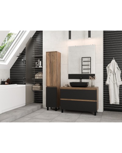 DAKOTA - 35 Пенал подвес/напол. левый (ДСП (Дуб Гал. Черный кварц)