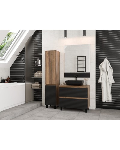 DAKOTA - 35 Пенал подвес/напол. левый (ДСП (Дуб Гал. Черный кварц)