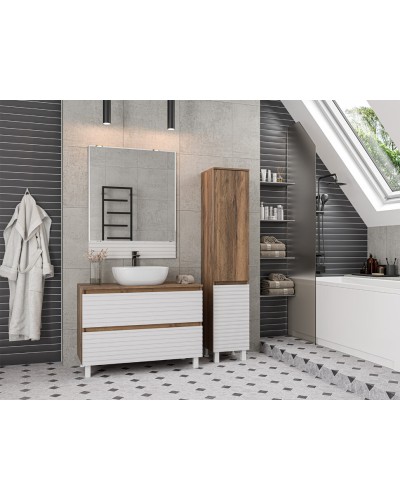 DAKOTA - 35 Пенал подвес/напол. правый (ДСП (Дуб Гал. Белый)