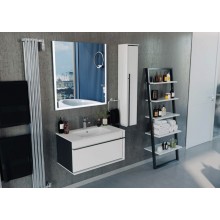 Шкаф пенал Roca Aneto 23 L 7.8574.3.180.6 подвесной Белый глянец Черный