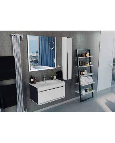 Шкаф пенал Roca Aneto 23 L 7.8574.3.180.6 подвесной Белый глянец Черный