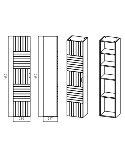 GLOSTER - 35 Пенал напольный левый, графит