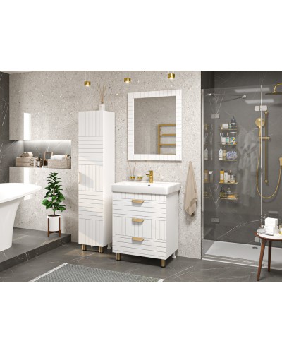 GLOSTER - 35 Пенал напольный правый, белый