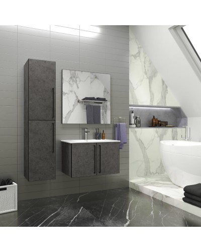 ROCK - 35 Пенал Brevita левый подвесной темно-серый (Чикаго) ЛДСП О