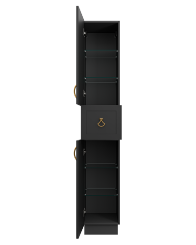 Амбра - 35 Пенал левый черный матовый