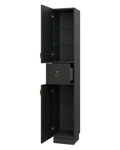 Амбра - 35 Пенал левый черный матовый