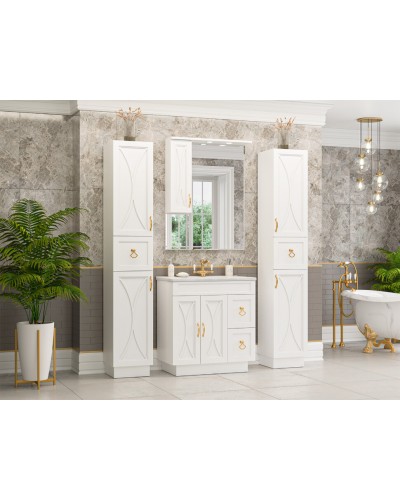 Амбра - 35 Пенал правый белый