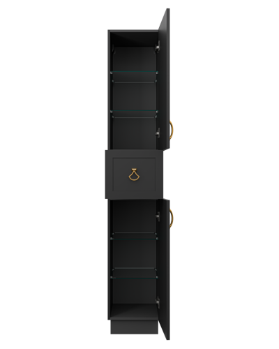 Амбра - 35 Пенал правый черный матовый