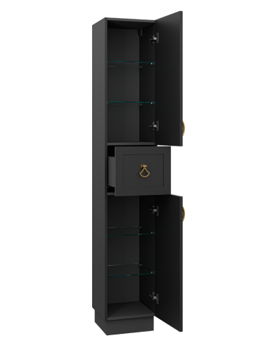 Амбра - 35 Пенал правый черный матовый