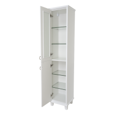 Версаль - 35 Пенал со стеклом белый матовый лев.