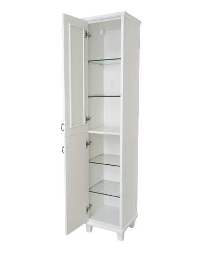 Версаль - 35 Пенал со стеклом белый матовый лев.