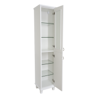 Версаль - 35 Пенал со стеклом белый матовый прав.