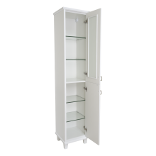 Версаль - 35 Пенал со стеклом белый матовый прав.