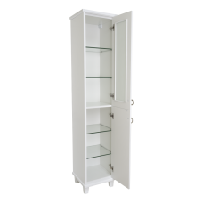 Версаль - 35 Пенал со стеклом белый матовый прав.