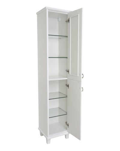 Версаль - 35 Пенал со стеклом белый матовый прав.