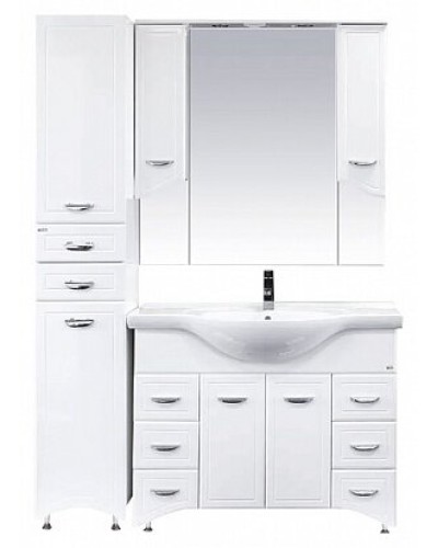 Дрея - 35 Пенал 2 ящ./ Б/К белая эмаль лев.