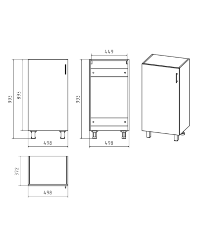 Купер - 50 Полупенал напольный правый